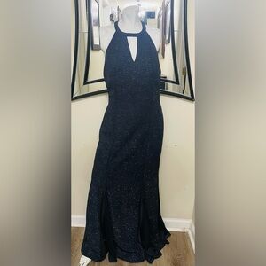 Night Way Collections Sparkling Black Backless Dress